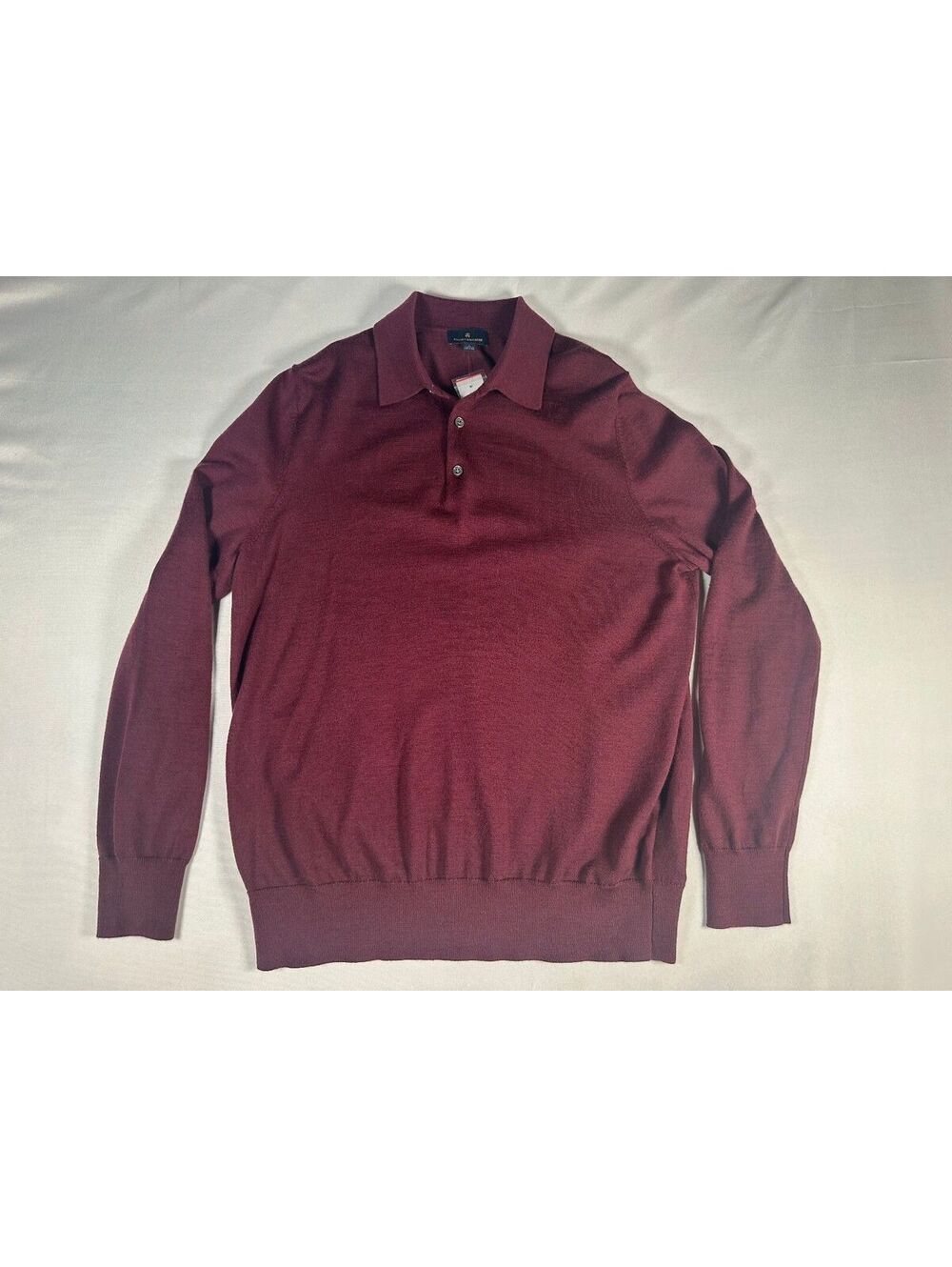 Brooks Brothers Mens Collared Sweater 100% Merino Wool Size Large NWT